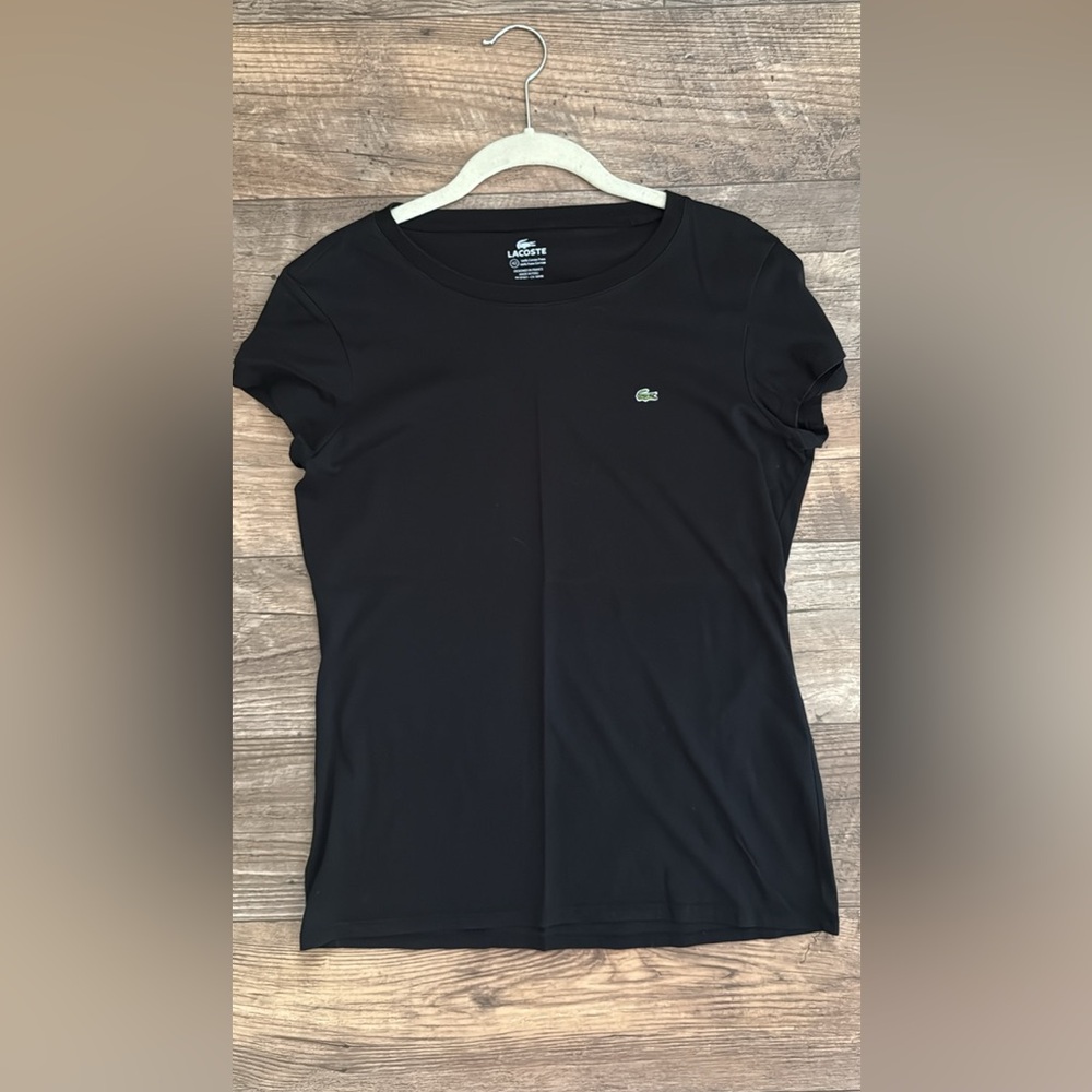 Black Cotton Lacoste Tee